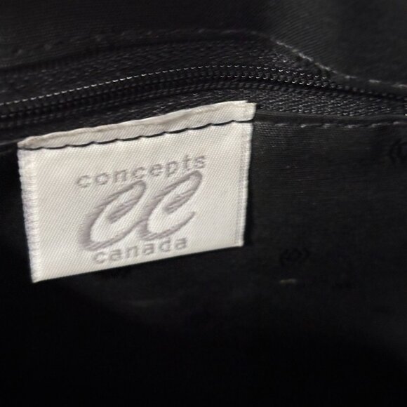 Concepts Canada Medium Black Pebble Leather Flap Cover Cross-Body / Shoulder Bag - Picture 8 of 16